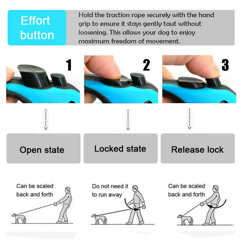 Automatic Retractable Dog Leash – 16.5FT Pet Walking Lead with Free US Delivery