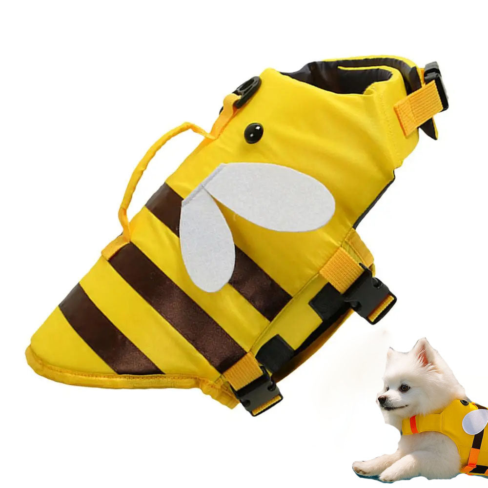 Cute Bee Dog Life Jacket โ Safety Swim Vest for Small Dogs๐