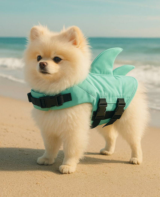 Luxury Dog Life Jacket – Shark Design Swim Vest for Small & Medium Breeds