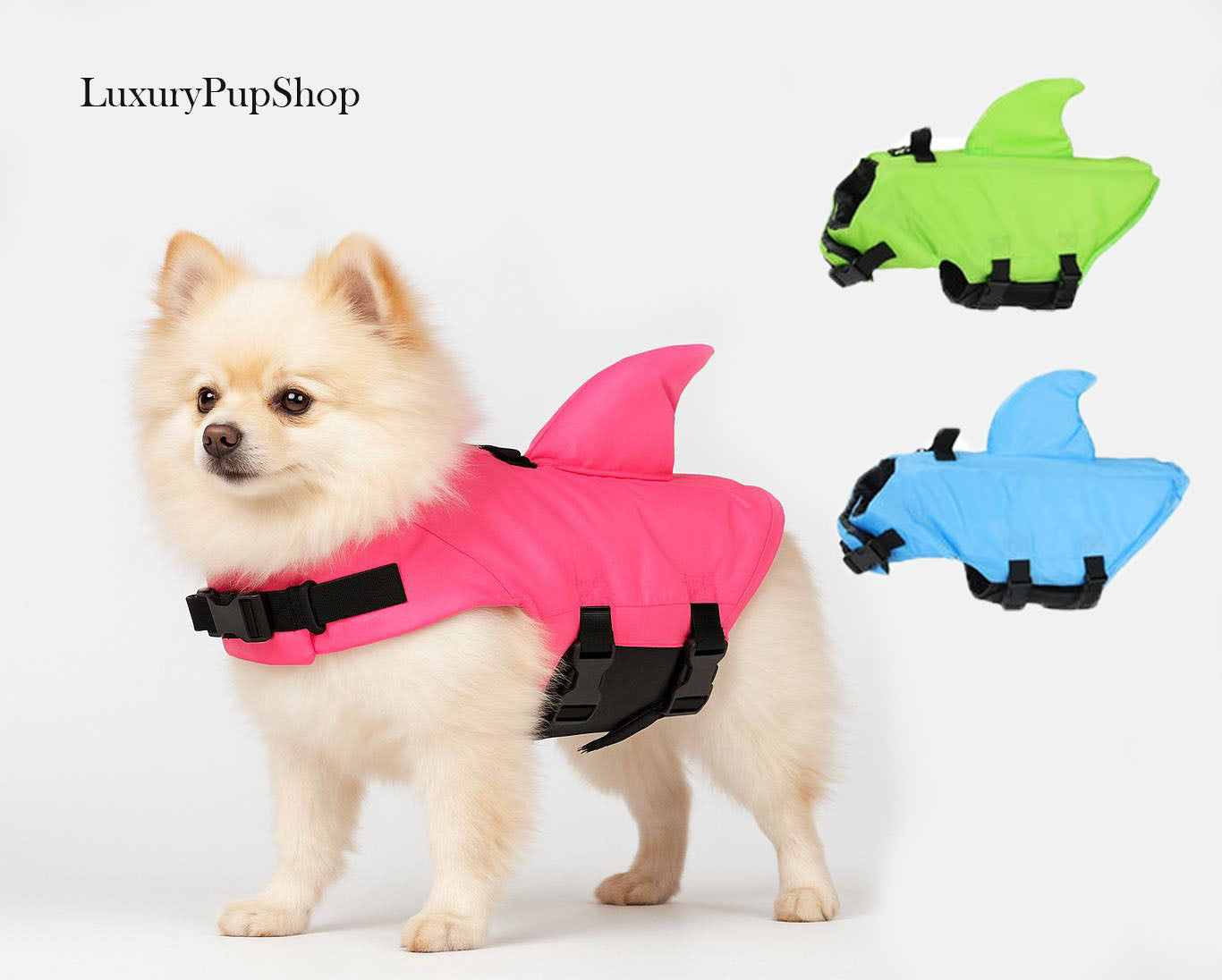 Luxury Dog Life Jacket – Shark Design Swim Vest for Small & Medium Breeds