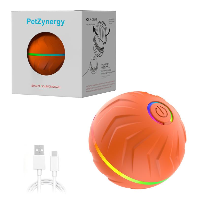 Interactive Dog Toys Ball, Moving Activated Automatic Bouncing Rolling Dog Balls with Led Lights, Smart Interactive Dog Toy for Puppy/Small/Medium Dogs & USB Rechargeable