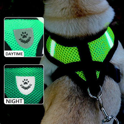 Dog Harness Vest Walking Lead Leash for Puppy Dogs Collar Polyester Adjustable Mesh Dog Harness for Small Medium Pet Accessories