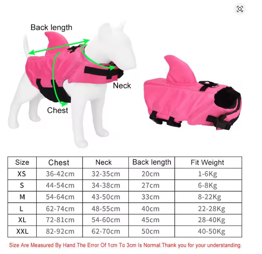 Luxury Dog Life Jacket – Shark Design Swim Vest for Small & Medium Breeds