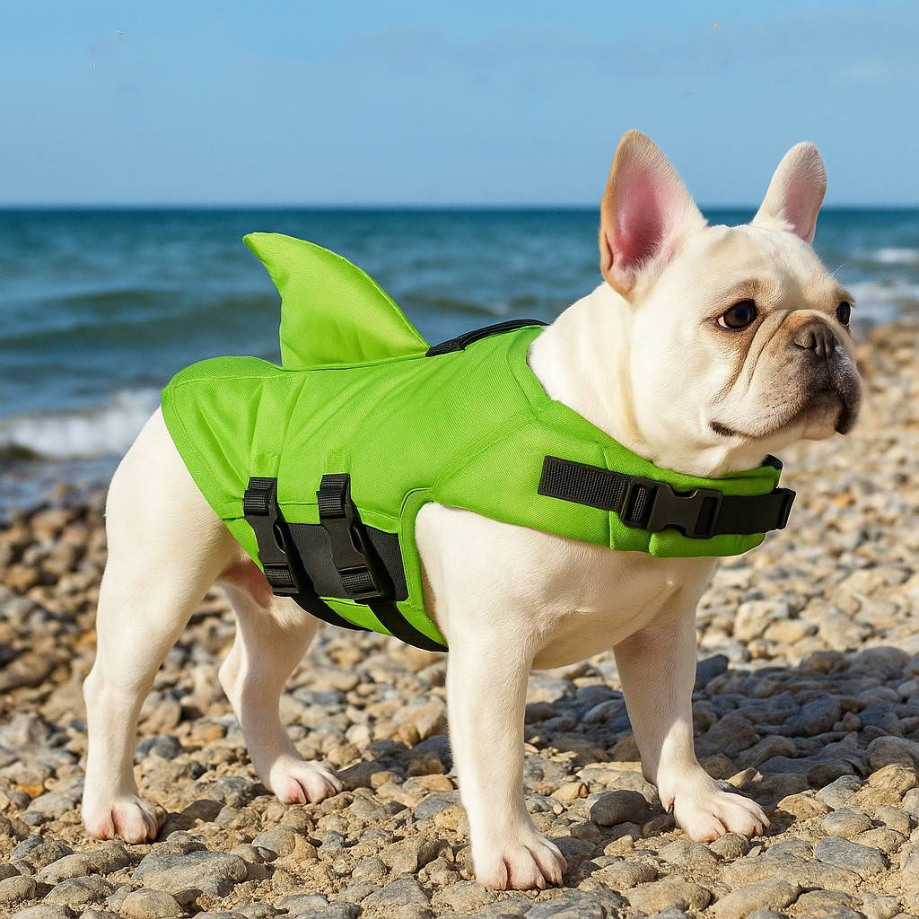 Luxury Dog Life Jacket – Shark Design Swim Vest for Small & Medium Breeds