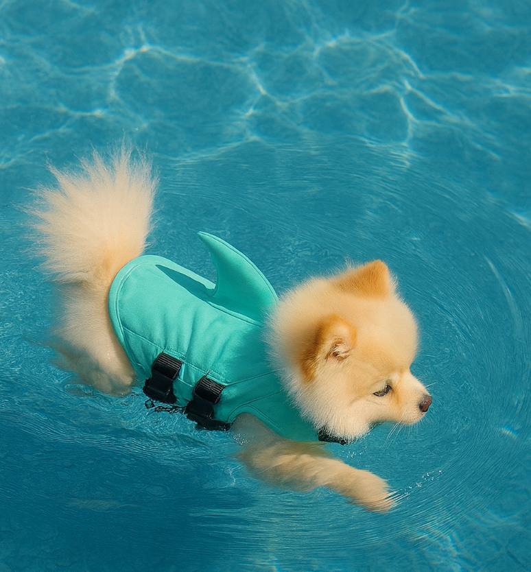 Luxury Dog Life Jacket – Shark Design Swim Vest for Small & Medium Breeds