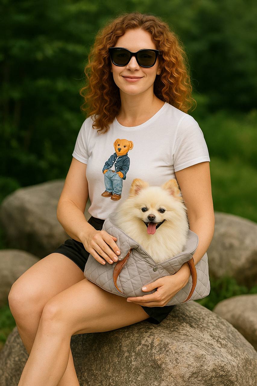 Small Dog Purse Carrier Bag – 2 in 1 Car Safety Seat & Travel Tote, Lightweight Cozy Pet Bed for Puppies, Cats & Small Pets – Cream Beige