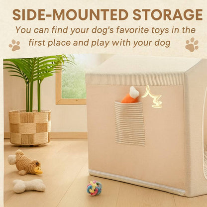 Indoor Dog House – Cute Foldable Tent Bed with Washable Cover – Medium 17"x17"x17" for Dogs and Cats