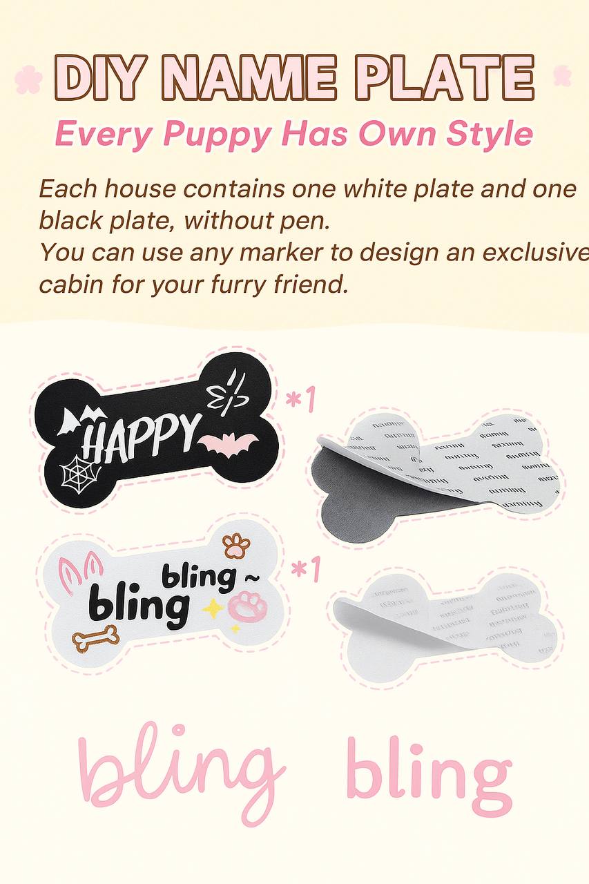 Indoor Dog House – Cute Foldable Tent Bed with Washable Cover – Medium 17"x17"x17" for Dogs and Cats