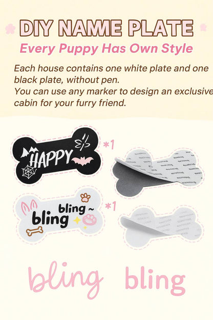 Indoor Dog House – Cute Foldable Tent Bed with Washable Cover – Medium 17"x17"x17" for Dogs and Cats