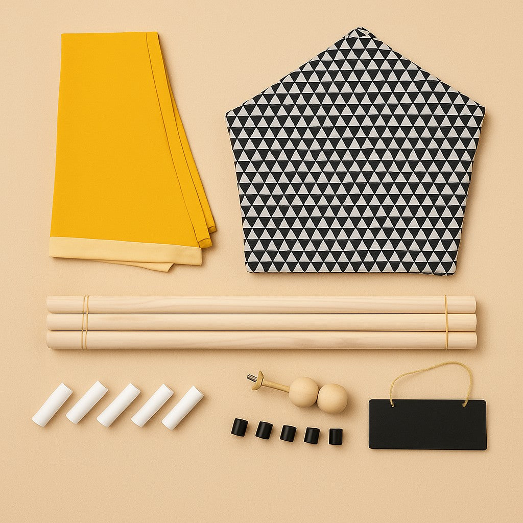 Portable Pet Teepee Tent for Cats and Dogs Indoor Pet House with Washable Cushion Small Dog Bed Cute Puppy Play Tent with Blackboard