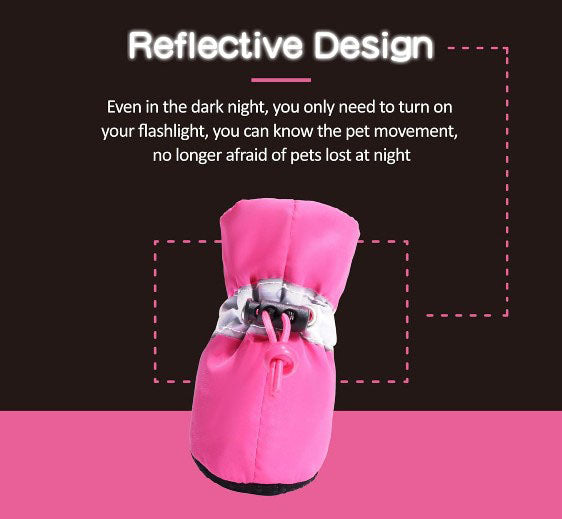 Dog Boots Paw Protector, Anti-Slip Winter Dog Shoes with Reflective Straps for Small Medium Dogs Size 5 4PCS
