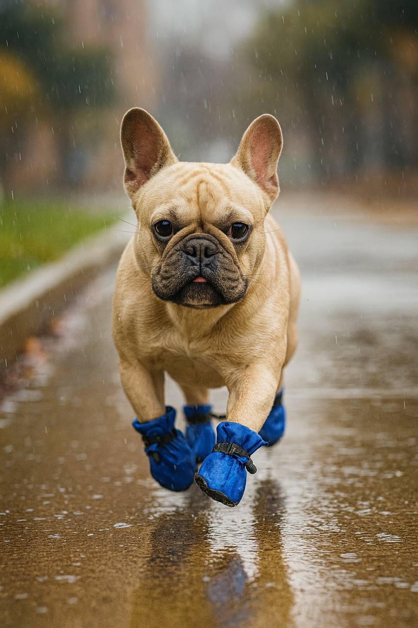 Dog Boots Paw Protector, Anti-Slip Winter Dog Shoes with Reflective Straps for Small Medium Dogs Size 5 4PCS