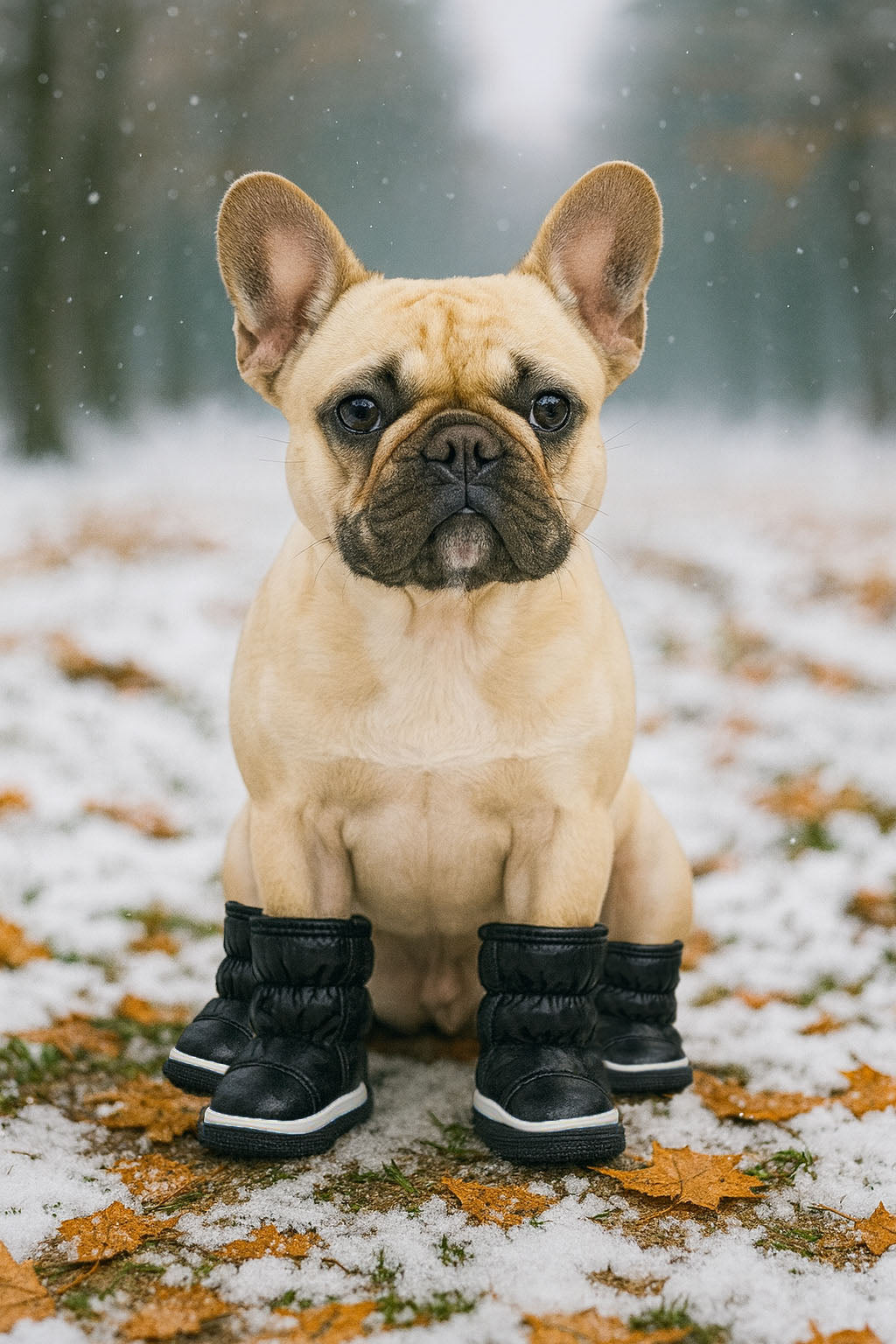 Set of 4 Waterproof Winter Dog Boots with Fleece Lining for Small Breeds