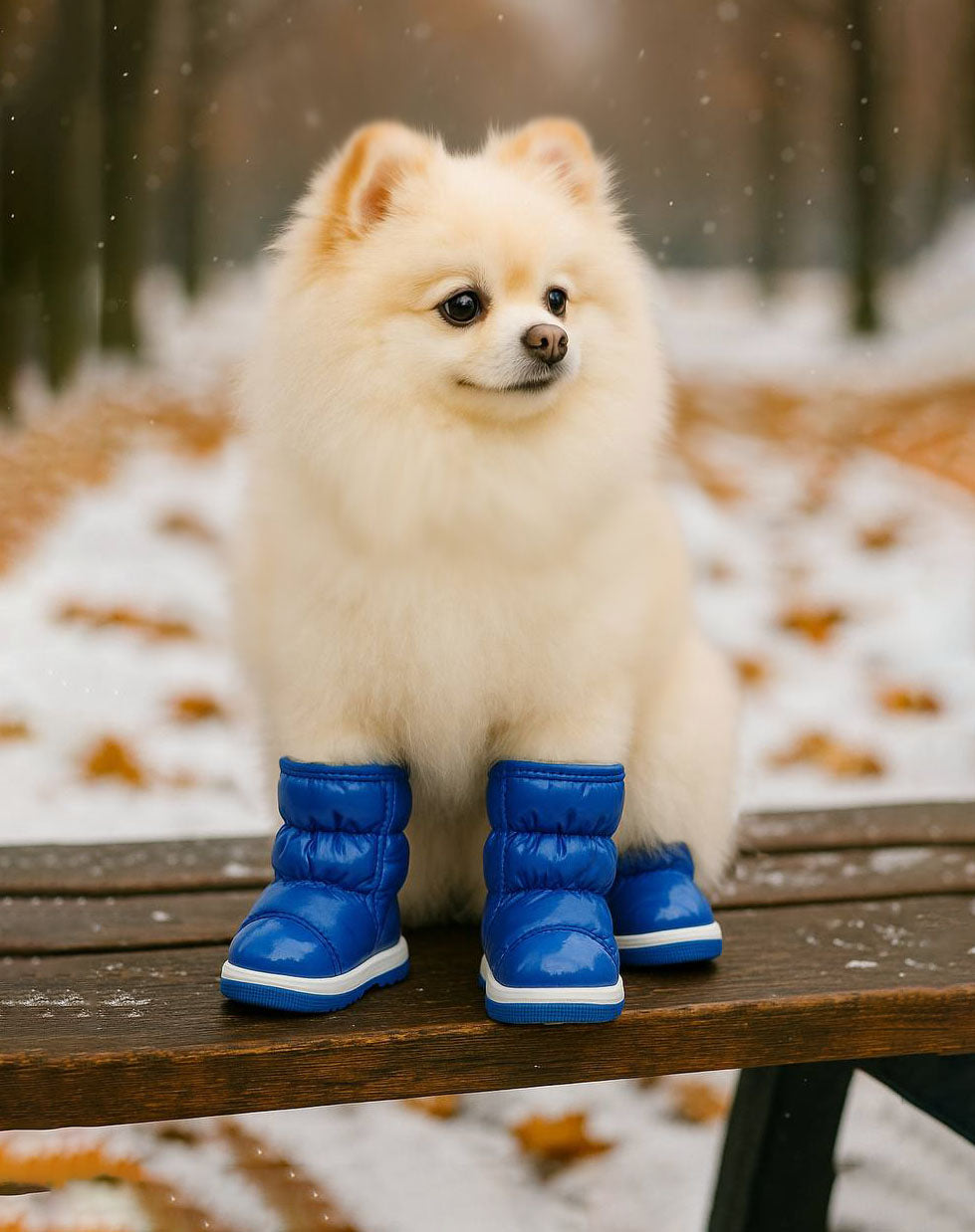 Set of 4 Waterproof Winter Dog Boots with Fleece Lining for Small Breeds