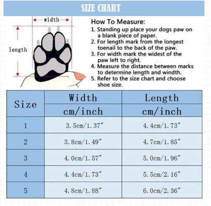 Set of 4 Waterproof Winter Dog Boots with Fleece Lining for Small Breeds