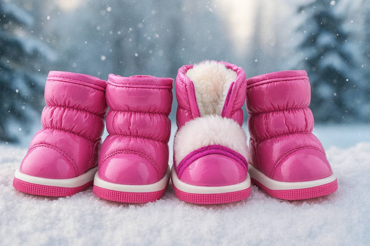 Set of 4 Waterproof Winter Dog Boots with Fleece Lining for Small Breeds