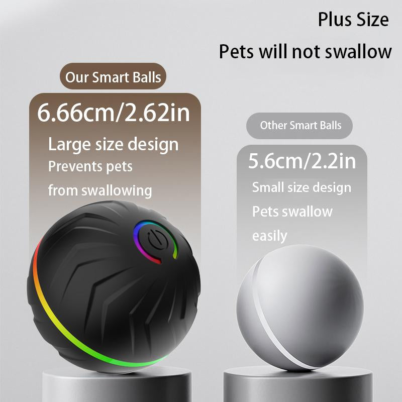 Interactive Dog Toys Ball, Moving Activated Automatic Bouncing Rolling Dog Balls with Led Lights, Smart Interactive Dog Toy for Puppy/Small/Medium Dogs & USB Rechargeable