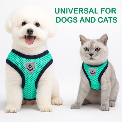 Dog Harness Vest Walking Lead Leash for Puppy Dogs Collar Polyester Adjustable Mesh Dog Harness for Small Medium Pet Accessories