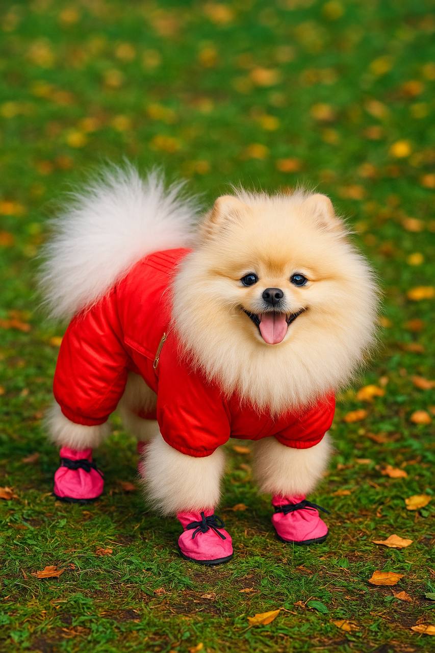 Dog Boots Paw Protector, Anti-Slip Winter Dog Shoes with Reflective Straps for Small Medium Dogs Size 5 4PCS