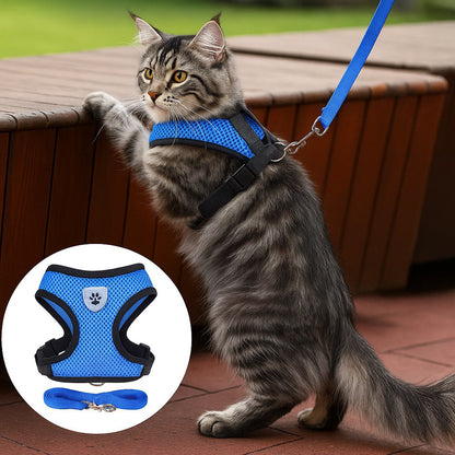 Dog Harness Vest Walking Lead Leash for Puppy Dogs Collar Polyester Adjustable Mesh Dog Harness for Small Medium Pet Accessories