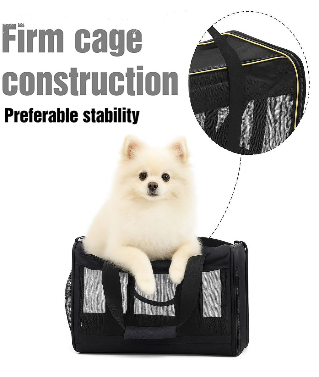 Airline Approved Pet Carrier – Soft Sided Travel Bag for Cats, Small Dogs, Puppies – Portable, Collapsible, Durable (17 lbs Max)