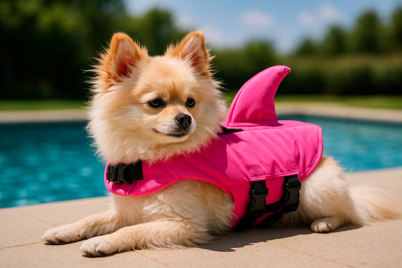 Luxury Dog Life Jacket – Shark Design Swim Vest for Small & Medium Breeds