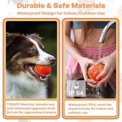 Interactive Dog Toys Ball, Moving Activated Automatic Bouncing Rolling Dog Balls with Led Lights, Smart Interactive Dog Toy for Puppy/Small/Medium Dogs & USB Rechargeable